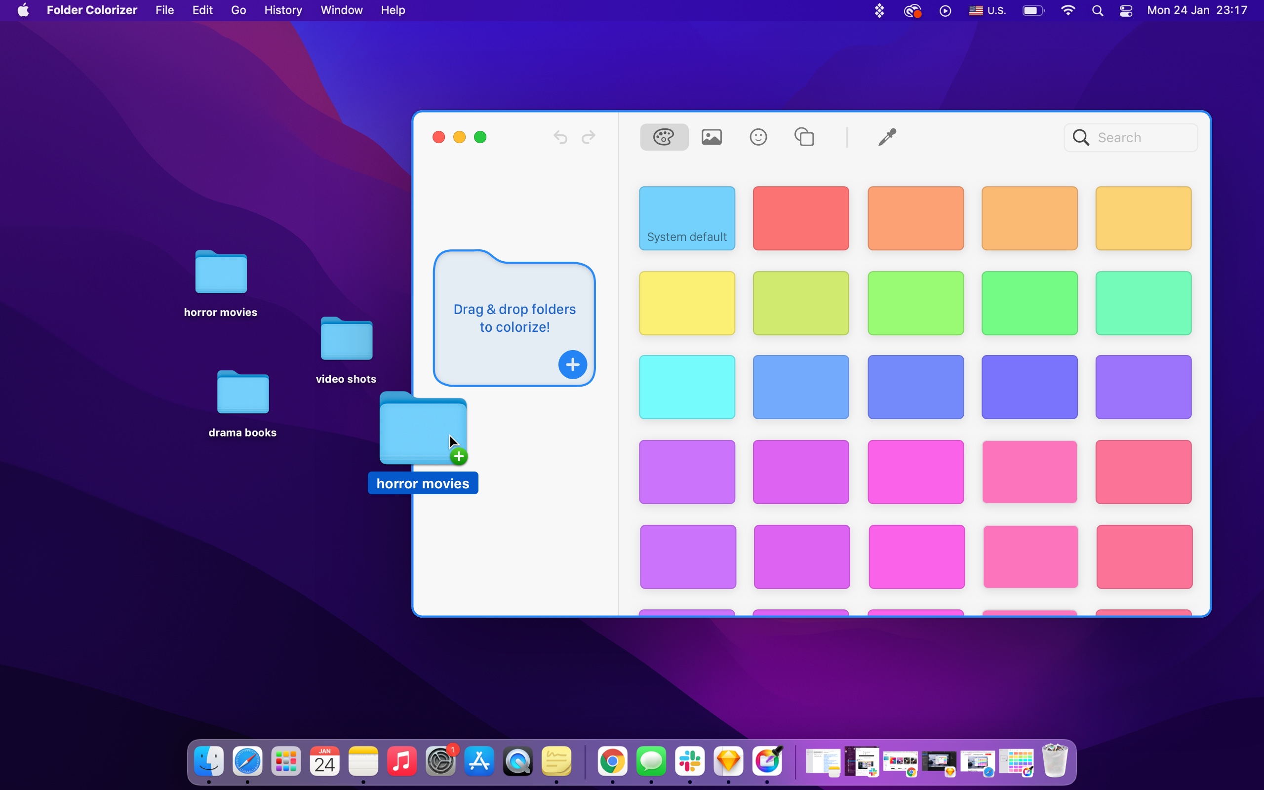 Drag & Drop a Folder Icon into Folder Colorizer