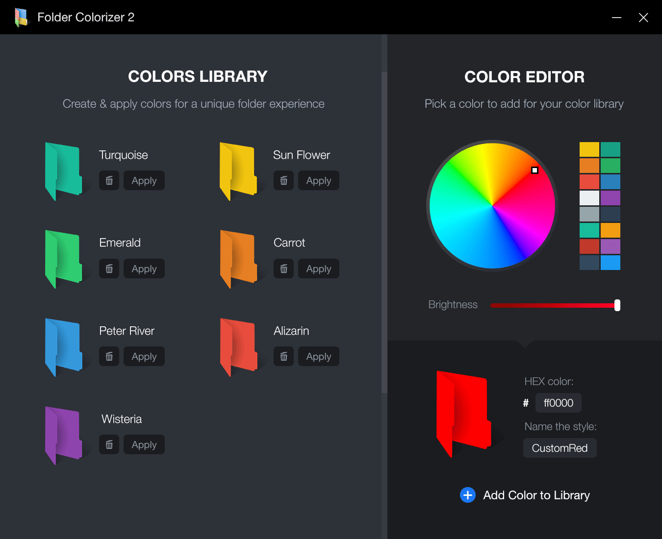Folder Colorizer at work