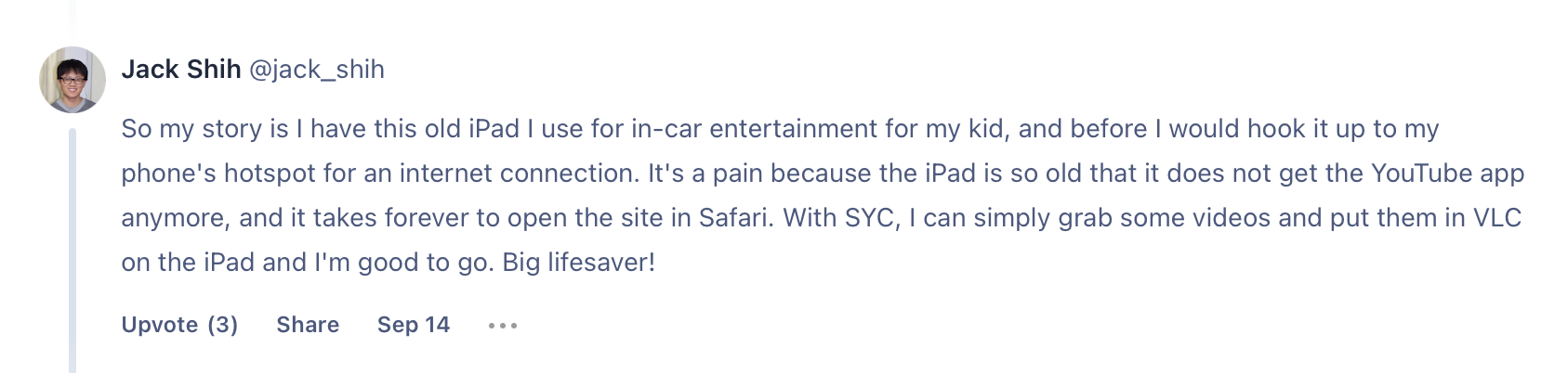 Here’s The Story Of One Syc Pro User We’ve Found In The Comments On Producthunt