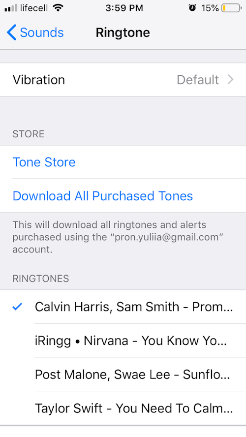 your ringtone is on your device. Finally