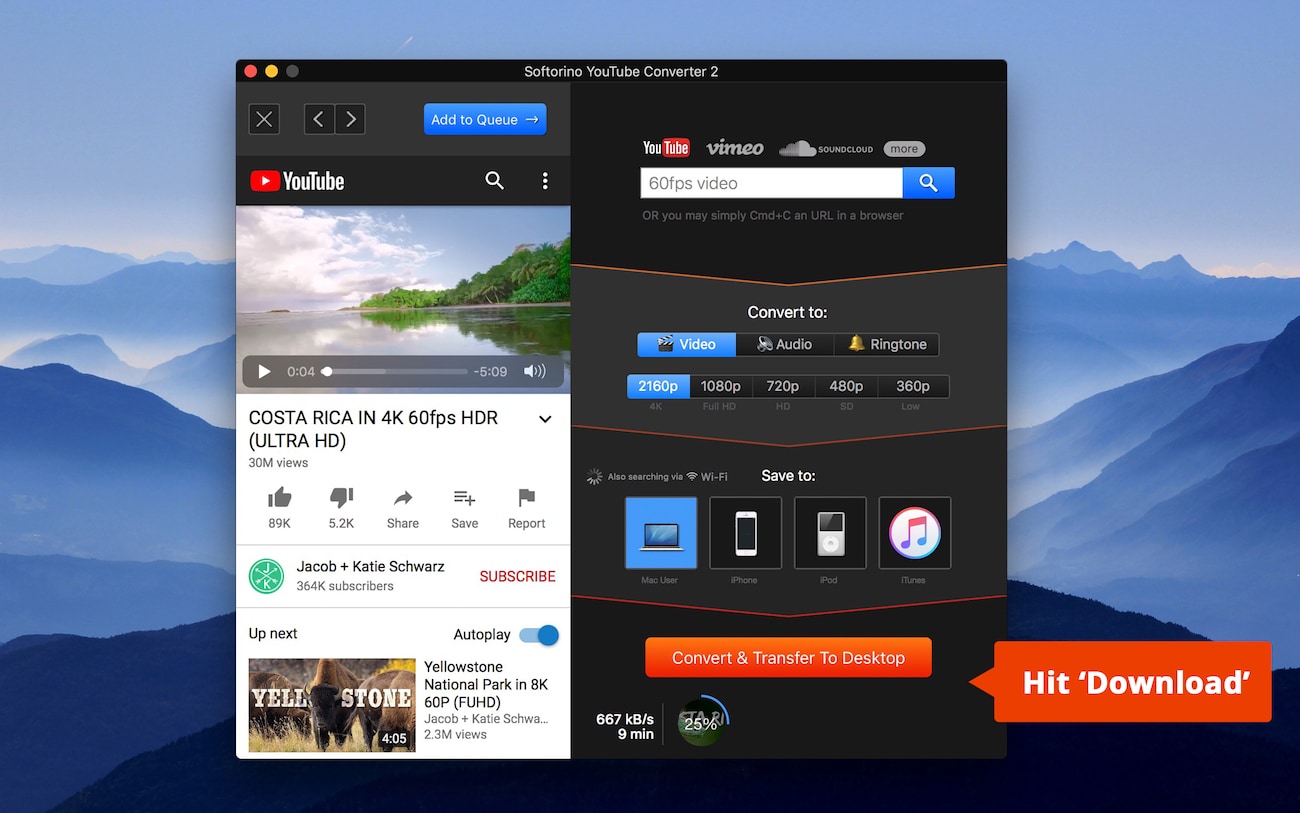 Download 60 FPS videos from YouTube quick and simple