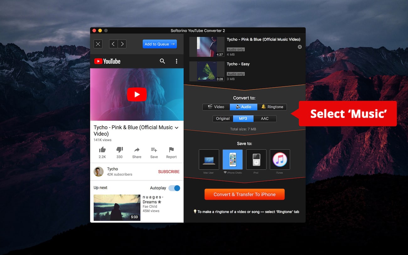 Go with audio to download YouTube music in MP3