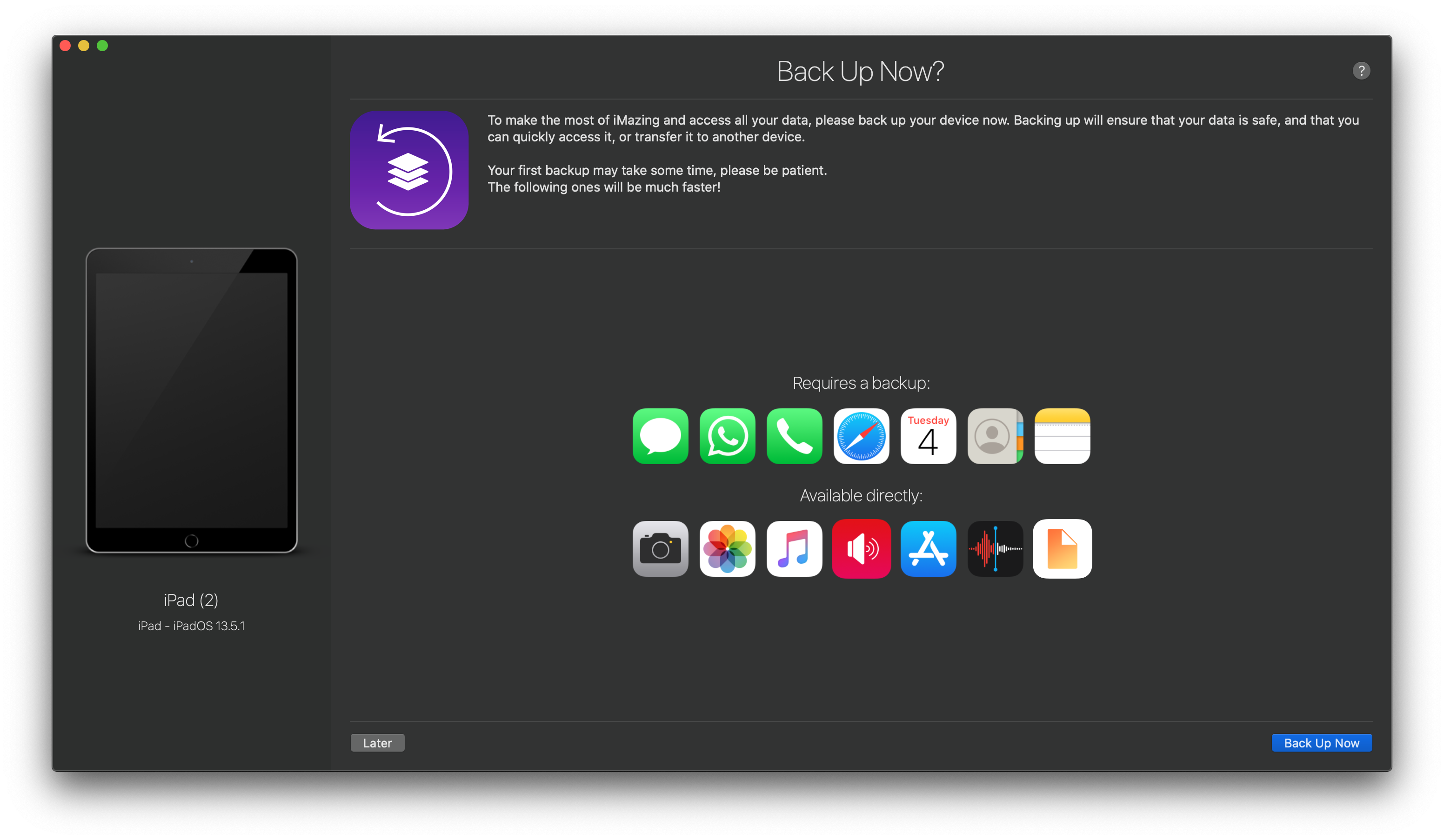 iMazing can backup iPad
